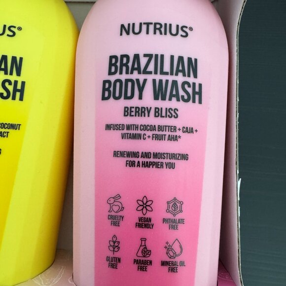 Nutrius Brazilian Body Wash Duo 2-pack - Coco Bliss and Berry Bliss - Picture 7 of 16